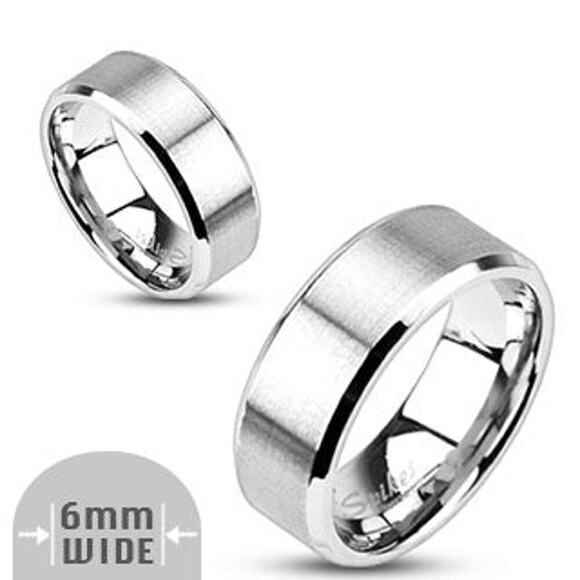 Mirror Polished Flat Band 316L Stainless Steel Ring 8mm width size 10 - Picture 1 of 2